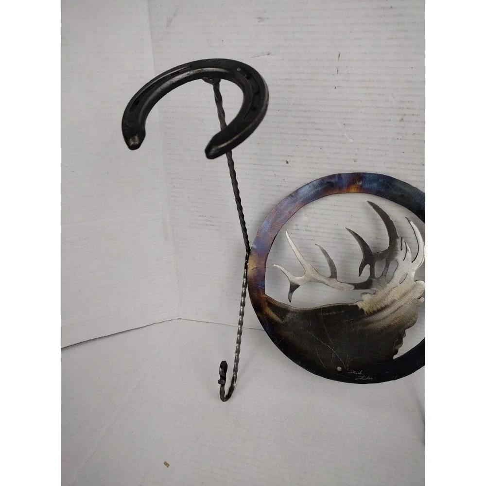 COAT/HAT RACK Metal ELK Handmade Western Artist Made Wall Mount Hang OOAK